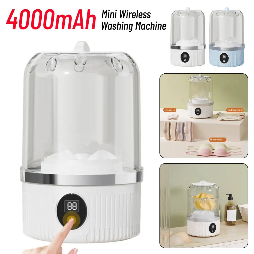 Mini Wireless Washing Machine Automatic Laundry Bucket Portable Underwear Washer 4000mah Rechargeable for Travel Home Dormitory
Mini Wireless Washing Machine Automatic Laundry Bucket Portable Underwear Washer 4000mah Rechargeable for Travel Home Dormitory