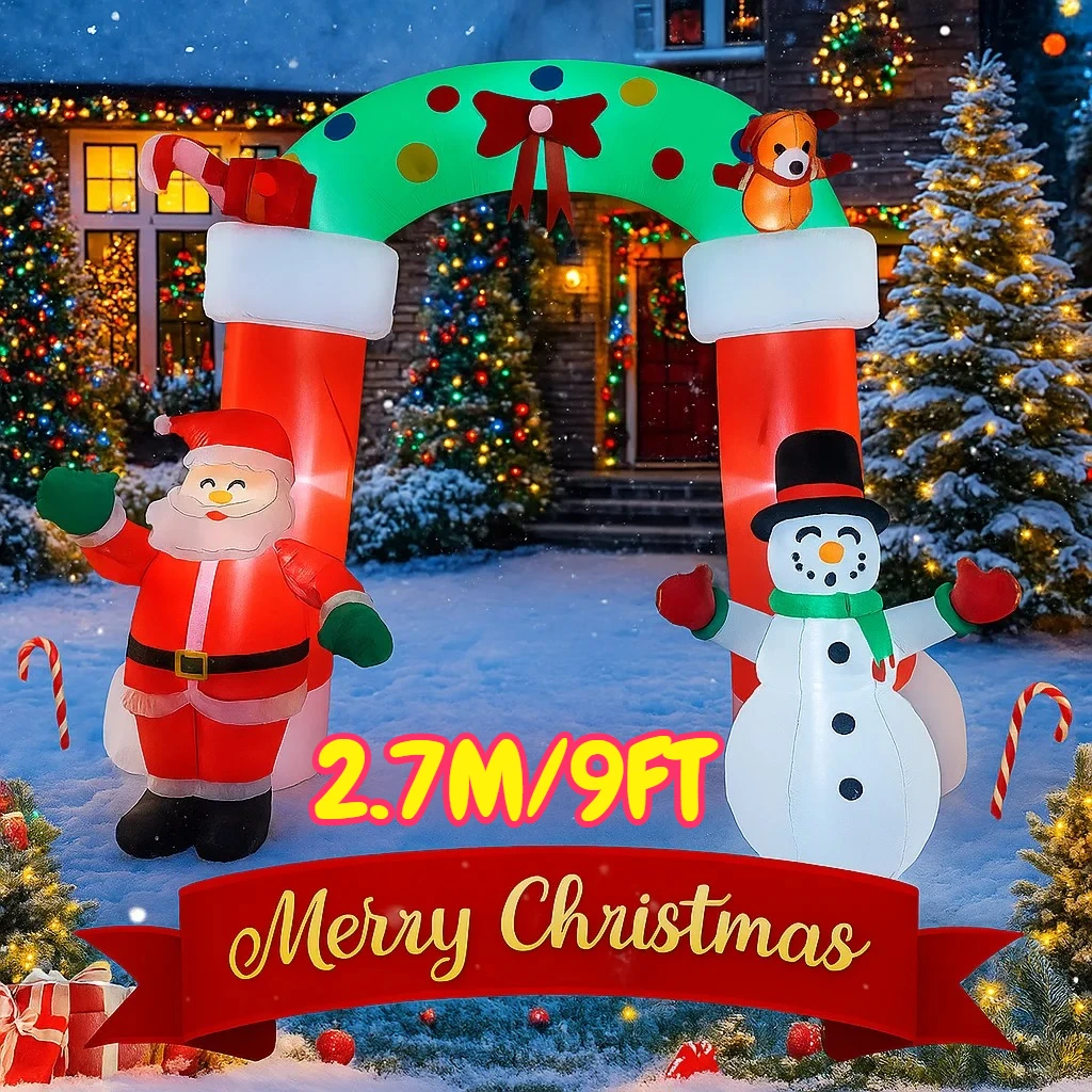 2.7M/9FT Christmas DIY Inflatable Decor Santa Claus Snowman Arch Home Toys With LED Lights Yard Xmas Ornaments Decor Supplies
2.7M/9FT Christmas DIY Inflatable Decor Santa Claus Snowman Arch Home Toys With LED Lights Yard Xmas Ornaments Decor Supplies