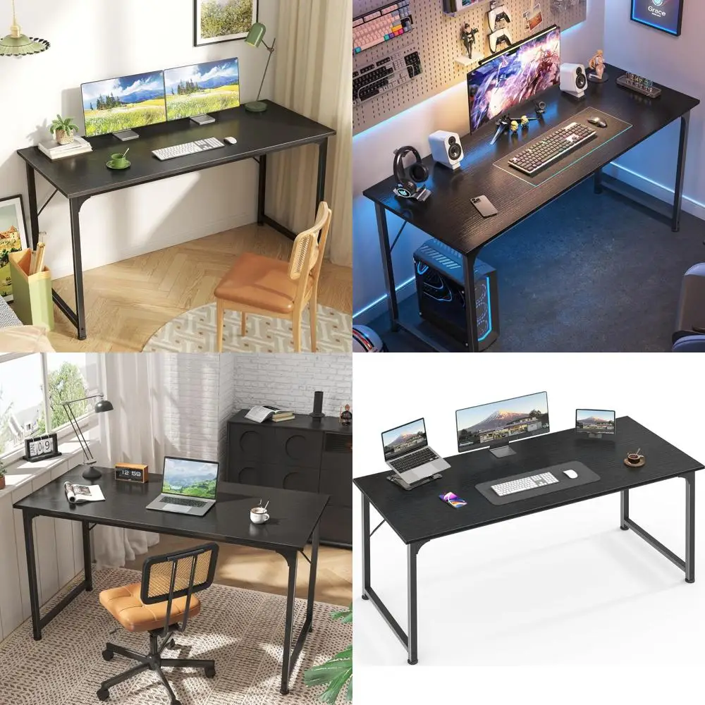 55 Inch Spacious Home Office Desk for Gaming, Writing, and Studying with Ample Legroom and Sturdy Metal Frame in Black
55 Inch Spacious Home Office Desk for Gaming, Writing, and Studying with Ample Legroom and Sturdy Metal Frame in Black