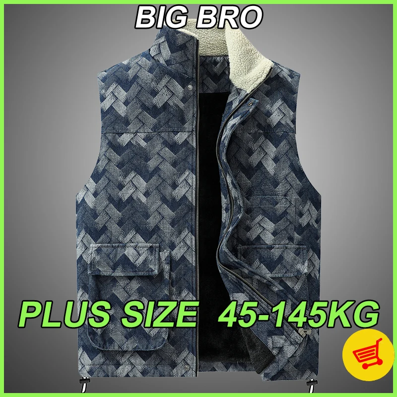 L-9XL Vest Jackets Men's Autumn Winter Large Size Plus Velvet Thick Warm Sleeveless Coat Big Size Casual Lapel Multi-pocket Tops
L-9XL Vest Jackets Men's Autumn Winter Large Size Plus Velvet Thick Warm Sleeveless Coat Big Size Casual Lapel Multi-pocket Tops
