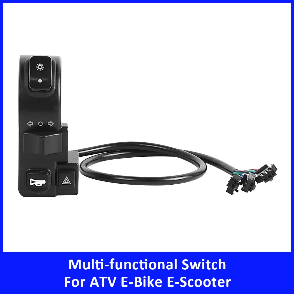 Handlebar Switch for ATV E-Bike E-Scooter Headlight Turn Signal Horn Double Flashing Multi-functional Switch ATV Accessories
Handlebar Switch for ATV E-Bike E-Scooter Headlight Turn Signal Horn Double Flashing Multi-functional Switch ATV Accessories
