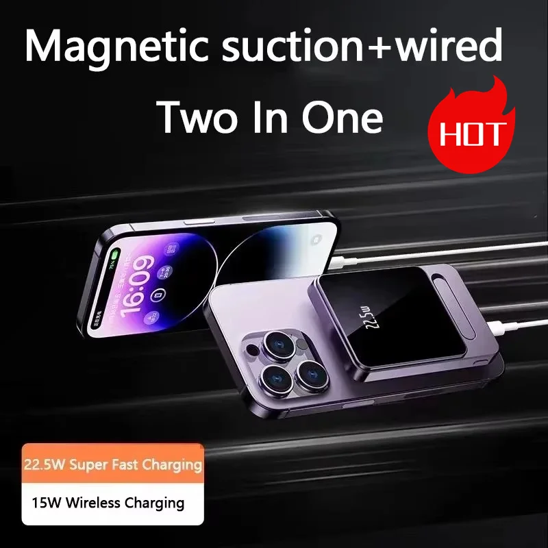 10,000mAh Magnetic Power Bank - 22.5W Fast Wireless Charger for iPhone 11/12/13/14 Series
10,000mAh Magnetic Power Bank - 22.5W Fast Wireless Charger for iPhone 11/12/13/14 Series