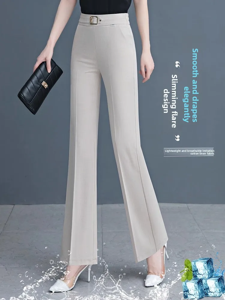 Slim Nine-Piece Pants Women's Summer Thin Shawl Suit Pants Flared Legs Long Commute Style Fashionable And Elegant
Slim Nine-Piece Pants Women's Summer Thin Shawl Suit Pants Flared Legs Long Commute Style Fashionable And Elegant