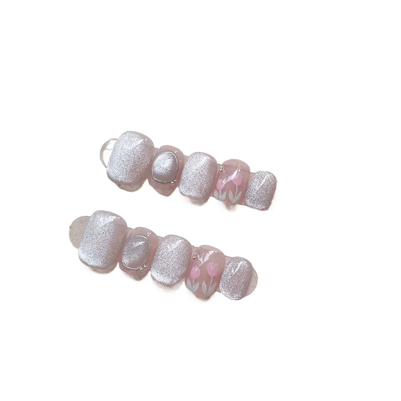 Hand-worn nail spar cat's eye gentle tulip spring and summer short patch
Hand-worn nail spar cat's eye gentle tulip spring and summer short patch