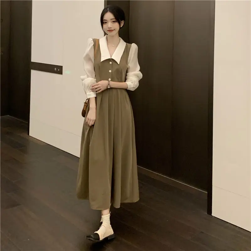 French Style Long Sleeve Dress High-End Feel Outfit for Petite Women Spring Autumn Fake Two-Piece Long Dress Early Spring2024New
French Style Long Sleeve Dress High-End Feel Outfit for Petite Women Spring Autumn Fake Two-Piece Long Dress Early Spring2024New