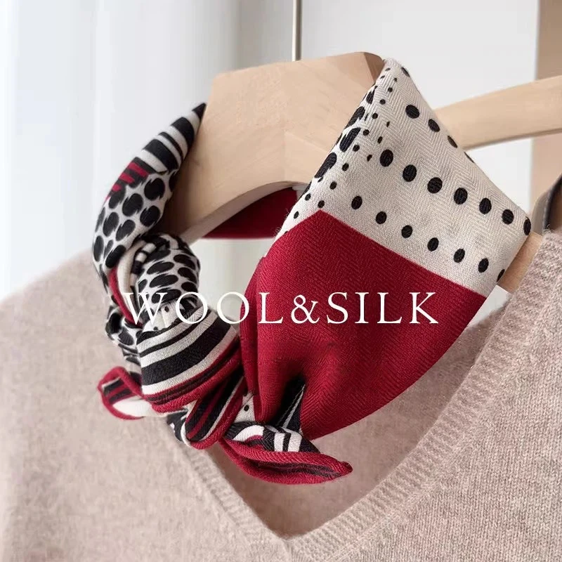 2026 Luxury Designer Scarf for Women 70% Wool 30% Silk Head Handkerchief for Women Winter Red Polka Dot Print Square Scarf
2026 Luxury Designer Scarf for Women 70% Wool 30% Silk Head Handkerchief for Women Winter Red Polka Dot Print Square Scarf