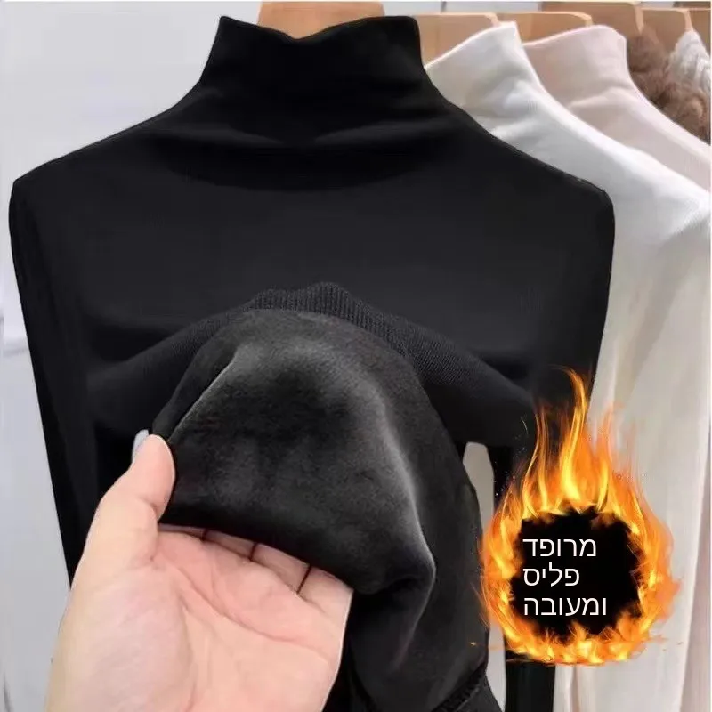 Thickened Modal Long Sleeve Base Shirt Women's plus Size Slim Fit Thermal Top High Collar Warm Inner Wear T-shirt for Winter
Thickened Modal Long Sleeve Base Shirt Women's plus Size Slim Fit Thermal Top High Collar Warm Inner Wear T-shirt for Winter