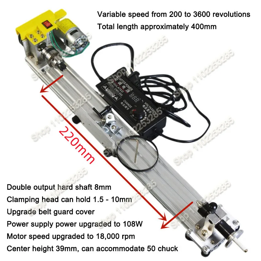 Upgrade Multifunctional Miniature Lathe Grinding and Polishing Car Bead Machine Mini Woodworking Lathe Transmission 775
Upgrade Multifunctional Miniature Lathe Grinding and Polishing Car Bead Machine Mini Woodworking Lathe Transmission 775