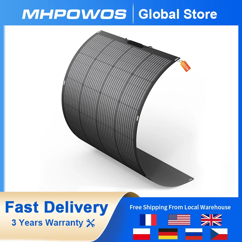 MHPOWOS 200W 100W Solar Panel Flexible Solar Panels Highly Efficient Solar Panels For RV Boat Off-Grid Power Camping Balcony
MHPOWOS 200W 100W Solar Panel Flexible Solar Panels Highly Efficient Solar Panels For RV Boat Off-Grid Power Camping Balcony