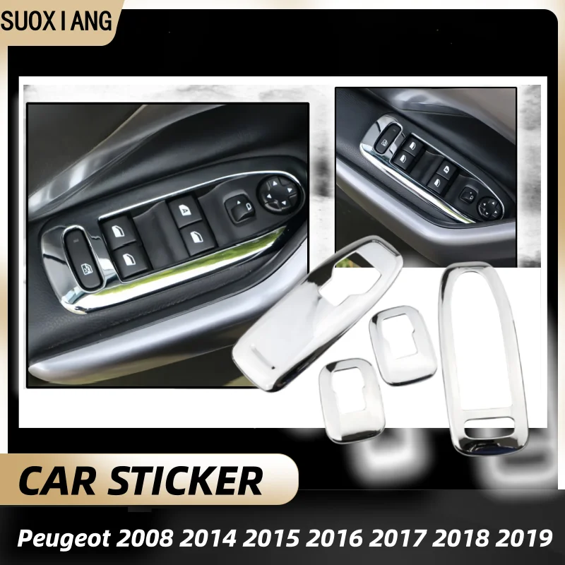 Car Silver Door Window Lift Switch Cover Switch Button Panel Trim Stickers for Peugeot 2008 2014 2015 2016 2017 2018 2019
Car Silver Door Window Lift Switch Cover Switch Button Panel Trim Stickers for Peugeot 2008 2014 2015 2016 2017 2018 2019