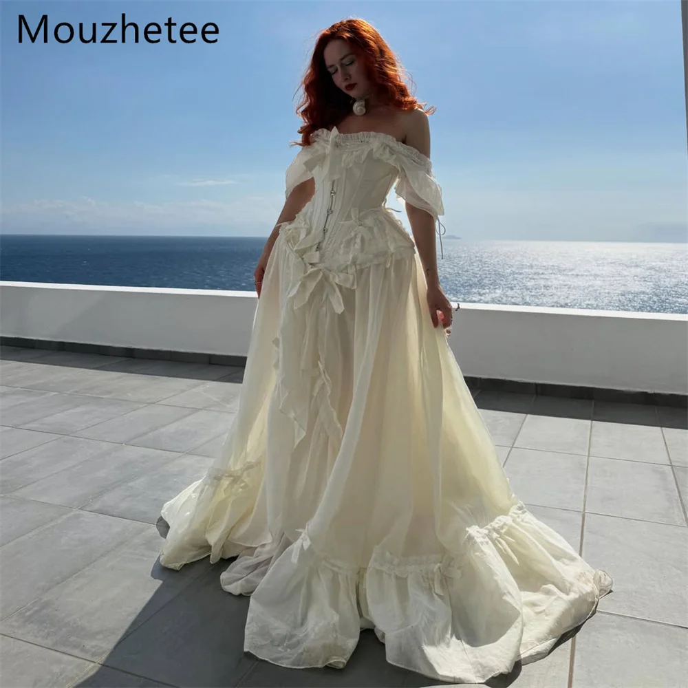 Mouzhetee A-Line Elegant Off The Shoulder Lace Pleat Wedding Dresses Simple Long Brides Gown Custom Made 2026
Mouzhetee A-Line Elegant Off The Shoulder Lace Pleat Wedding Dresses Simple Long Brides Gown Custom Made 2026