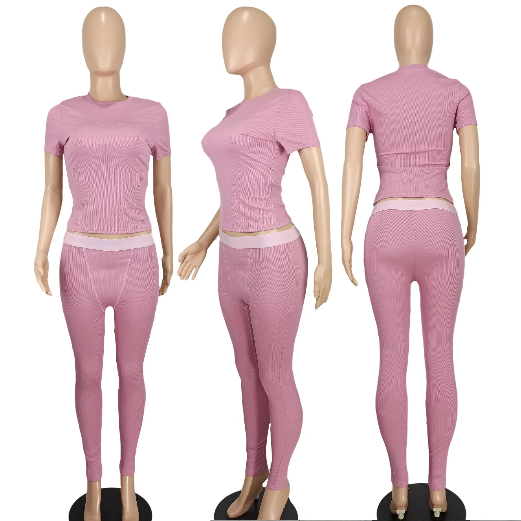New Fashion Women's Thread Two-Piece Spring/Summer Short-Sleeved Crew-Neck Top And Slim-Fit Trouser Suit Ladies 2-Piece Set
New Fashion Women's Thread Two-Piece Spring/Summer Short-Sleeved Crew-Neck Top And Slim-Fit Trouser Suit Ladies 2-Piece Set