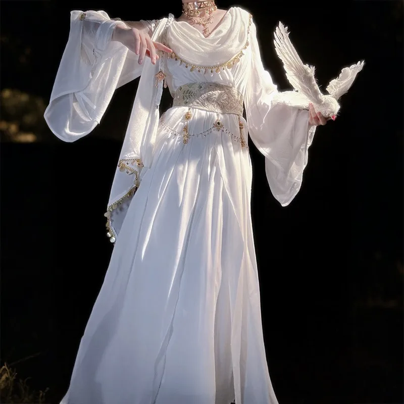 Fairy Cosplay Costume White Lolita Long Dress Traditional Chinese Hanfu Elegant Princess Clothes Set for Women
Fairy Cosplay Costume White Lolita Long Dress Traditional Chinese Hanfu Elegant Princess Clothes Set for Women