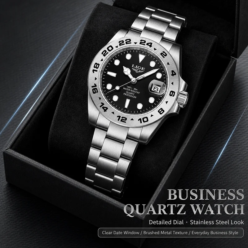 Top Brand LIGE Men Luxury Quartz Watch Stainless Steel Bracelet Waterproof Luminous Calendar Sport Watches Male Reloj Hommes+BOX
Top Brand LIGE Men Luxury Quartz Watch Stainless Steel Bracelet Waterproof Luminous Calendar Sport Watches Male Reloj Hommes+BOX