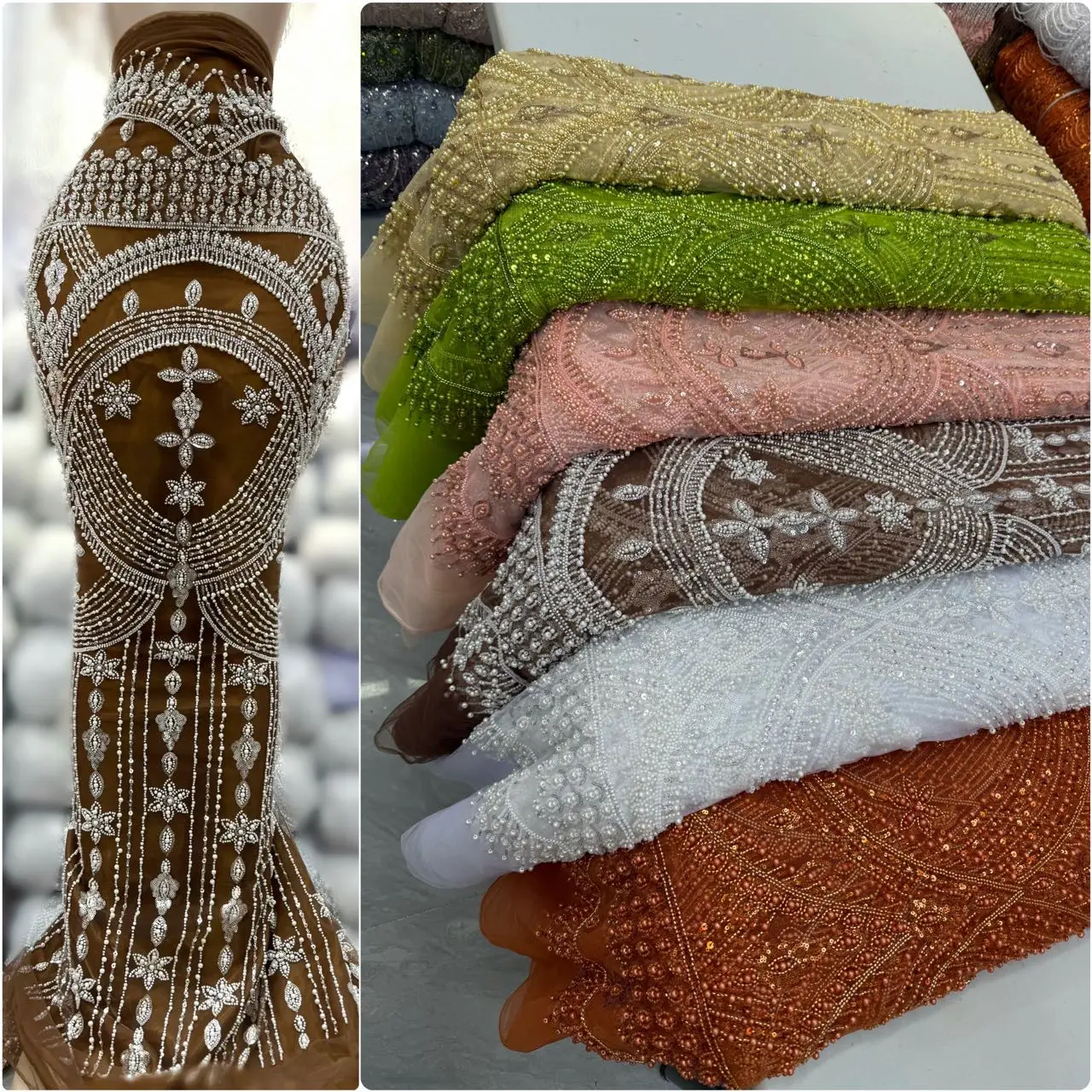 2026 High-Quality African Nigerian Tulle Lace Fabric Sequins Embroidery French Guipure Luxury Wedding Party Dress Beaded 5 Yards
2026 High-Quality African Nigerian Tulle Lace Fabric Sequins Embroidery French Guipure Luxury Wedding Party Dress Beaded 5 Yards