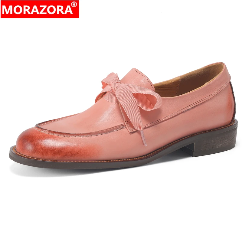 MORAZORA 2025 New Genuine Leather Women Loafers Bowtie Spring Summer Shoes Square Low Heels Handmade Office Dress Shoes Female
MORAZORA 2025 New Genuine Leather Women Loafers Bowtie Spring Summer Shoes Square Low Heels Handmade Office Dress Shoes Female