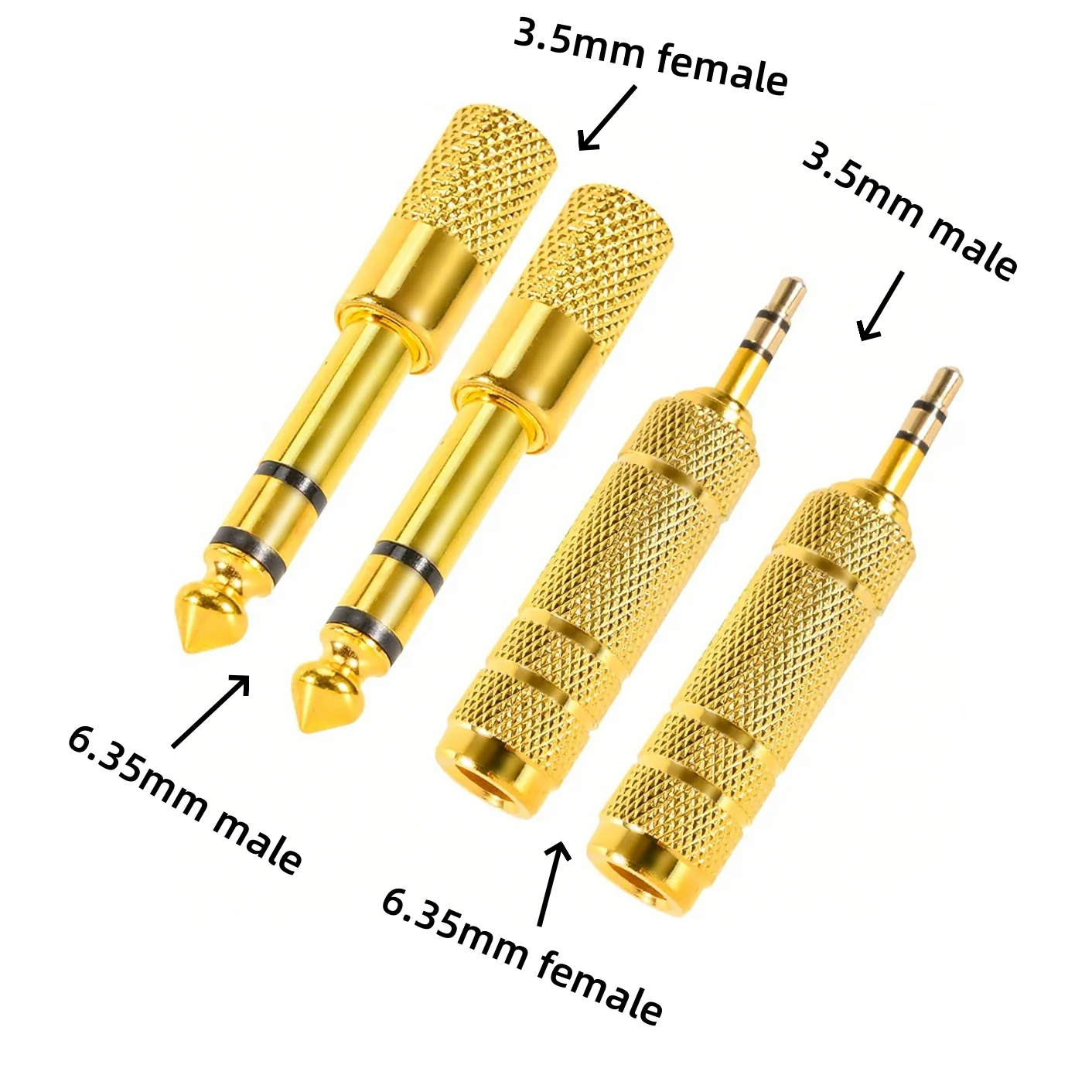 Gold-plated 6.35mm to 3.5mm Jack Adapter Male to Female Connector Stereo 1/8 to 1/4 TRS Audio Plug for Guitar Speaker Amplifier
Gold-plated 6.35mm to 3.5mm Jack Adapter Male to Female Connector Stereo 1/8 to 1/4 TRS Audio Plug for Guitar Speaker Amplifier