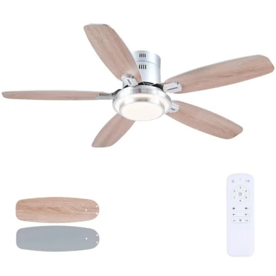 Low Profile Ceiling Fans with Lights and Remote, Modern Flush Mount Brushed Nickel Ceiling Fan, 3CCT, Dimmable, Quiet DC Revers
Low Profile Ceiling Fans with Lights and Remote, Modern Flush Mount Brushed Nickel Ceiling Fan, 3CCT, Dimmable, Quiet DC Revers