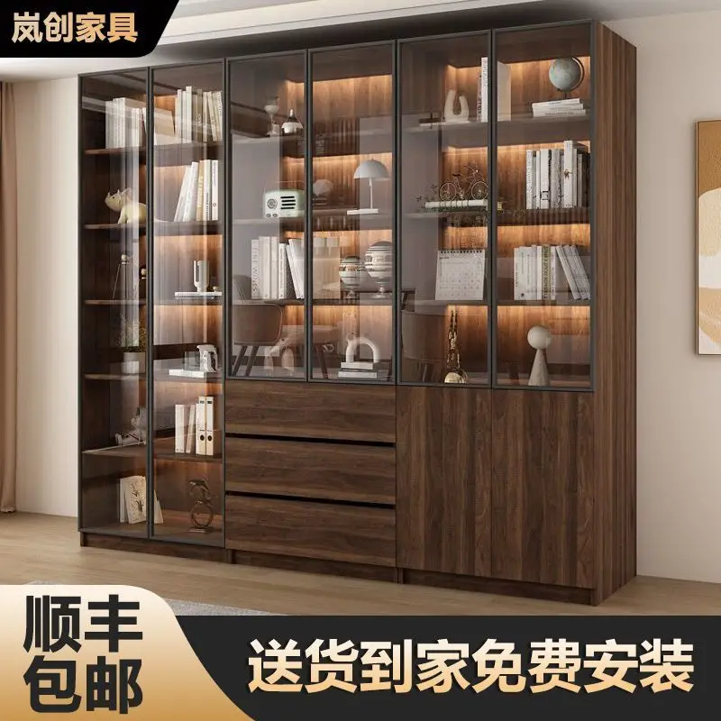 Customized New Style Bookshelf Integrated Wall-to-Ceiling Glass Door Dustproof Storage Cabinet Home Living Room Display
Customized New Style Bookshelf Integrated Wall-to-Ceiling Glass Door Dustproof Storage Cabinet Home Living Room Display