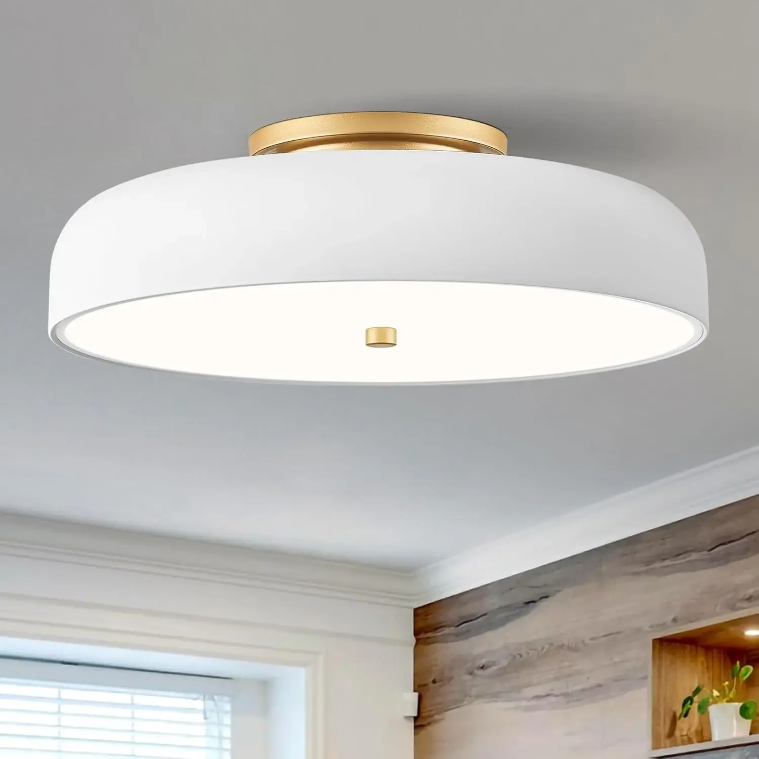 Dimmable LED Ceiling Light Fixture, 2700K-6000K 5CCT Modern Mid-Century Semi Flush Mount Ceiling Light, White Close to Ceiling L
Dimmable LED Ceiling Light Fixture, 2700K-6000K 5CCT Modern Mid-Century Semi Flush Mount Ceiling Light, White Close to Ceiling L