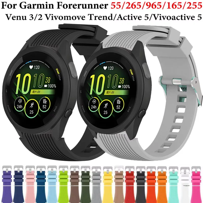 22mm 20mm Silicone Strap For Garmin Forerunner 265 965 165 55 Venu 3 Active 5 Sport Bracelet Garmin Active 5/Vivomove Trend Band
22mm 20mm Silicone Strap For Garmin Forerunner 265 965 165 55 Venu 3 Active 5 Sport Bracelet Garmin Active 5/Vivomove Trend Band
