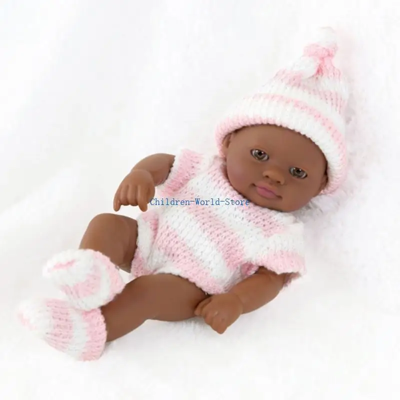 R9JD 18CM мягкие винилы Reborns Doll Black Baby Doll Kids Roleplay Game Collectable Doll
R9JD 18CM мягкие винилы Reborns Doll Black Baby Doll Kids Roleplay Game Collectable Doll