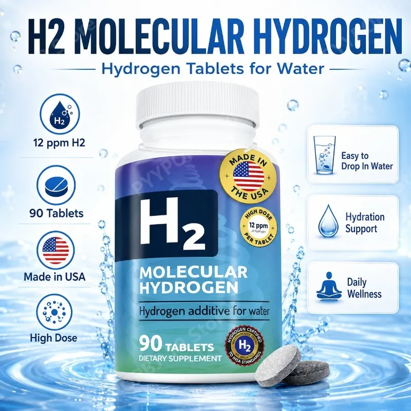 Hydrogen Water Tablets with Magnesium 12 PPM H2 Molecular Hydrogen Tablets for Drink Water Supports Energy 90 Tablets
Hydrogen Water Tablets with Magnesium 12 PPM H2 Molecular Hydrogen Tablets for Drink Water Supports Energy 90 Tablets