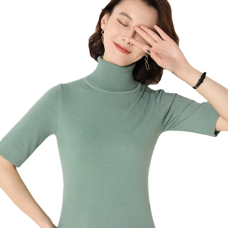2022 New Spring Summer Women Female Turtleneck Knitted Soft Wild Solid Comfortable Casual Half Sleeve Pullover Sweater
2022 New Spring Summer Women Female Turtleneck Knitted Soft Wild Solid Comfortable Casual Half Sleeve Pullover Sweater