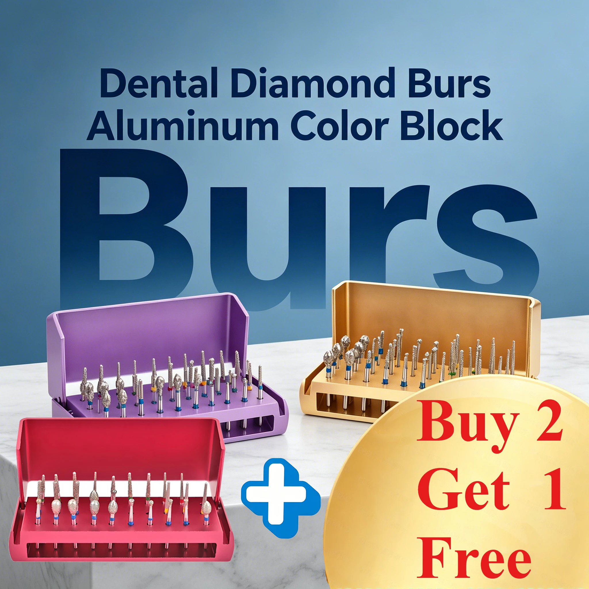 Assorted Dental Diamond Burs Kit with 30 Holes Autoclavable Aluminum Bur Holder for Crown Preparation High Speed Handpiece Tools
Assorted Dental Diamond Burs Kit with 30 Holes Autoclavable Aluminum Bur Holder for Crown Preparation High Speed Handpiece Tools