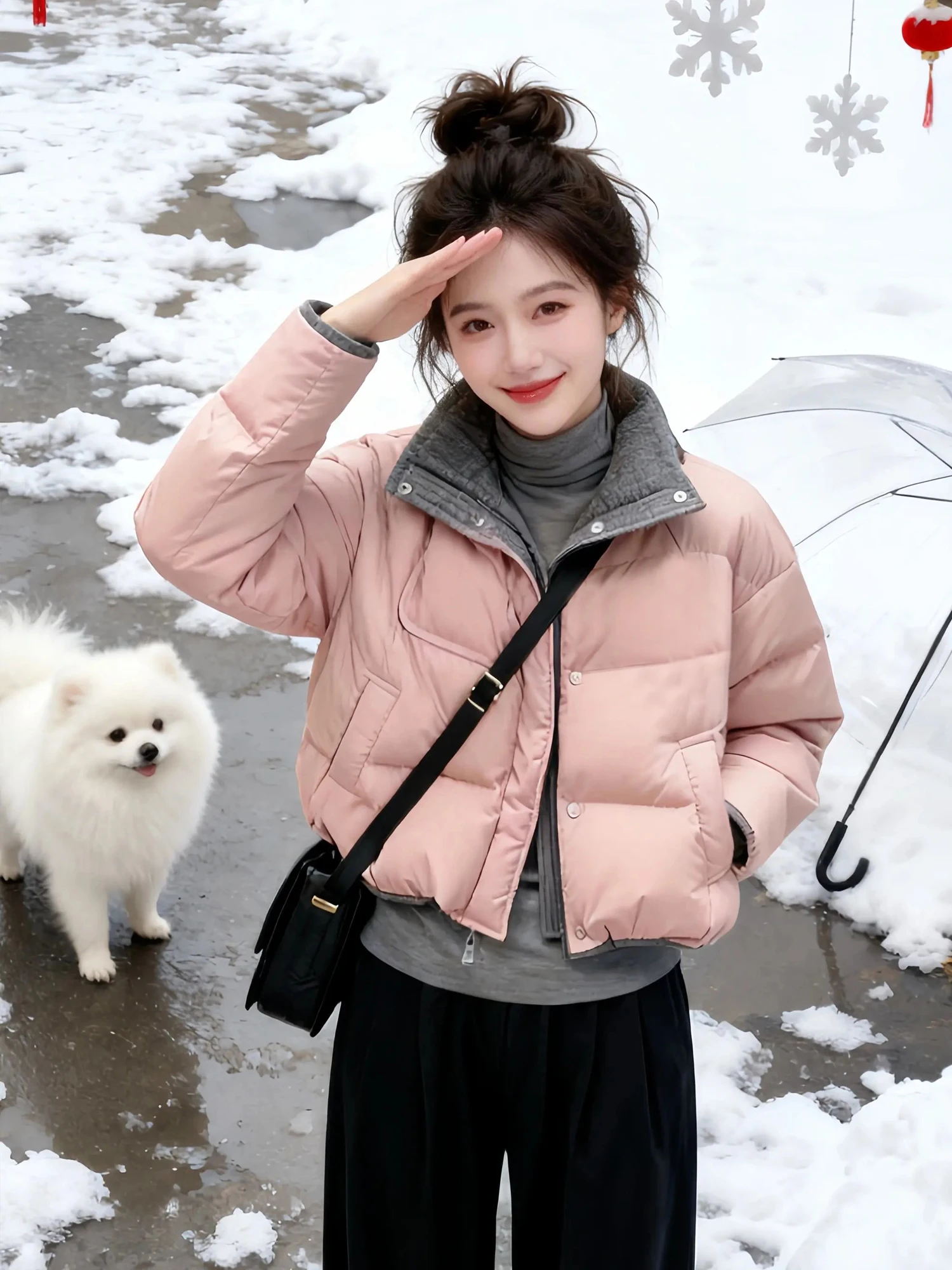 Корейская утепленная короткая розовая хлопковая куртка для женщин: модное теплое зимнее пальто свободного кроя на молнии, однотонное, для повседневной носки
Корейская утепленная короткая розовая хлопковая куртка для женщин: модное теплое зимнее пальто свободного кроя на молнии, однотонное, для повседневной носки