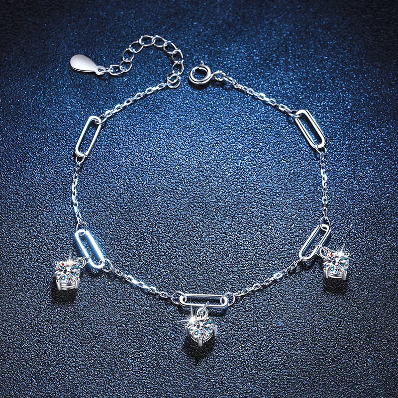 S925 Sterling Silver Bracelet Mossan Diamond Women's Classic Versatile Bracelet
S925 Sterling Silver Bracelet Mossan Diamond Women's Classic Versatile Bracelet