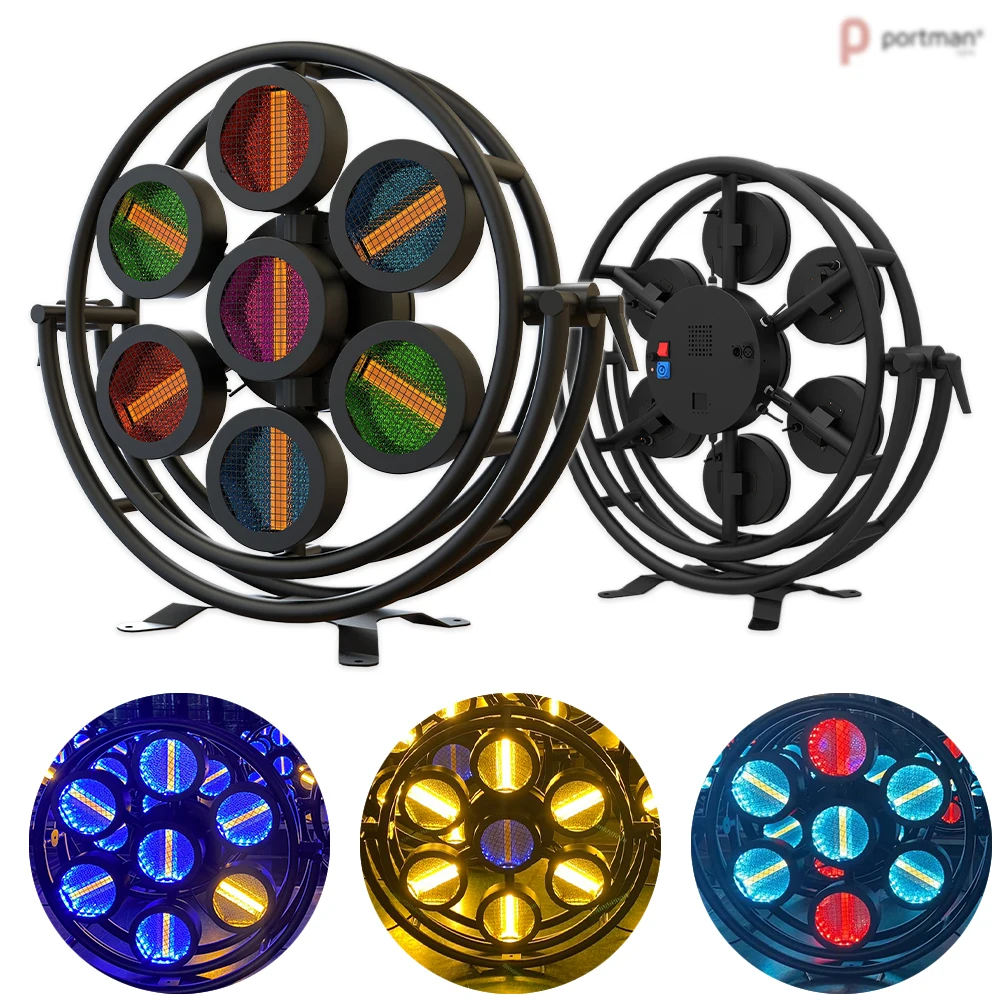 Профессиональный круглый светодиодный RGB Стробоскоп 7X60W, галогенный прожектор DMX, сцсветильник освещение, светодиодный светильник для Свадебного Шоу
Профессиональный круглый светодиодный RGB Стробоскоп 7X60W, галогенный прожектор DMX, сцсветильник освещение, светодиодный светильник для Свадебного Шоу