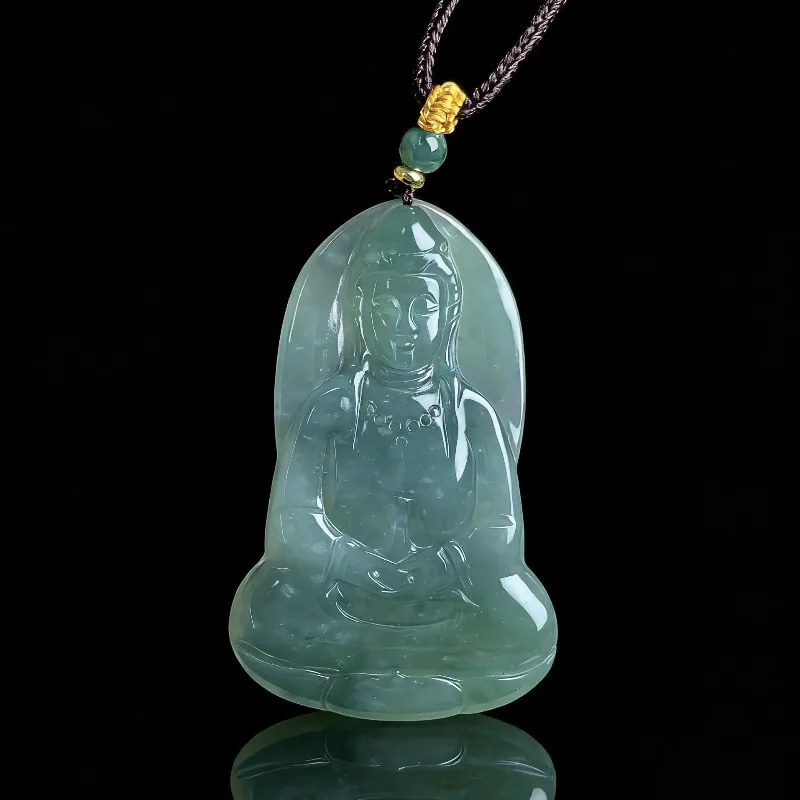Natural Real Emerald Blue Water Plain Clothes Guanyin Pendant Amulet Jade Necklace Jewelry Charm Designer Luxury Vintage Women
Natural Real Emerald Blue Water Plain Clothes Guanyin Pendant Amulet Jade Necklace Jewelry Charm Designer Luxury Vintage Women