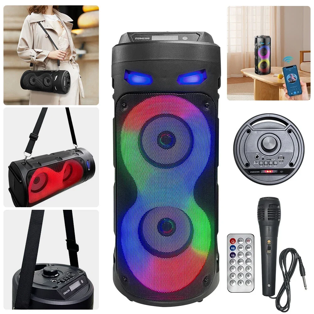 Portable Bluetooth Speaker with Subwoofer, Wireless Speakers with Booming Bass
Portable Bluetooth Speaker with Subwoofer, Wireless Speakers with Booming Bass
