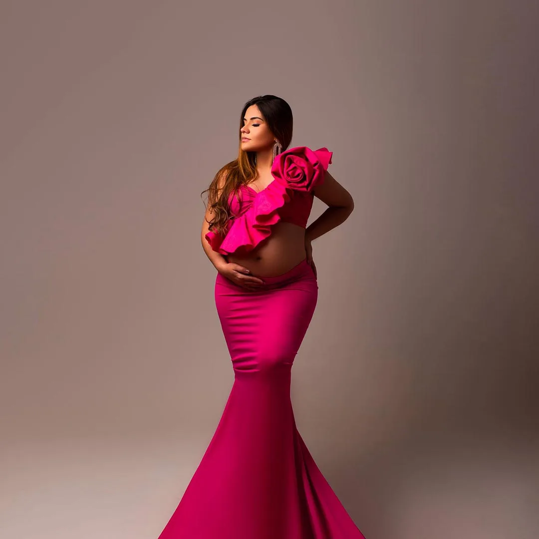 Rose Red One Shoulder Florals Maternity Dresses Two Pieces Pregnancy Women Sets Mermaid Trumpet Baby Shower Party Gowns To Photo
Rose Red One Shoulder Florals Maternity Dresses Two Pieces Pregnancy Women Sets Mermaid Trumpet Baby Shower Party Gowns To Photo