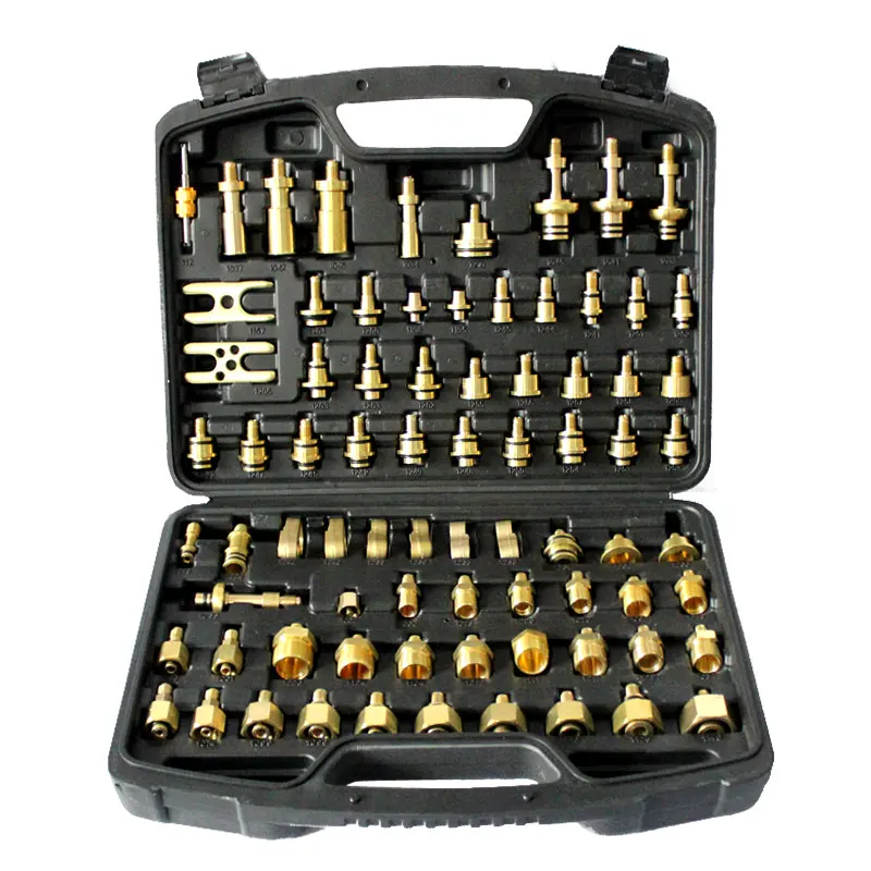 New Upgrade Copper 81 Pieces Universal Leak Test Adapter Leak Detection Repair Tool for Europe America Asia Car ( Fit for 90% Ca
New Upgrade Copper 81 Pieces Universal Leak Test Adapter Leak Detection Repair Tool for Europe America Asia Car ( Fit for 90% Ca
