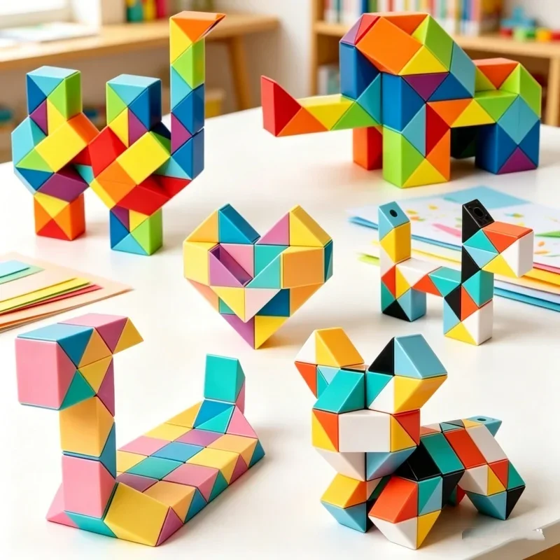 3D Magic Snake Transformable Puzzle Segments Toy Colorful Magic Cube Kids Educational Play Toy Gift for Children Kids Brain Toy
3D Magic Snake Transformable Puzzle Segments Toy Colorful Magic Cube Kids Educational Play Toy Gift for Children Kids Brain Toy