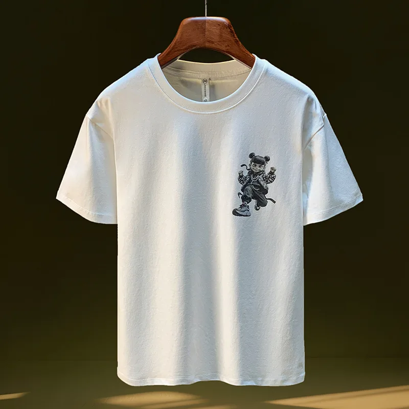 Fashionable printed short sleeved T-shirt for men in summer, high-end half sleeved clothes, loose trendy brand casual top
Fashionable printed short sleeved T-shirt for men in summer, high-end half sleeved clothes, loose trendy brand casual top