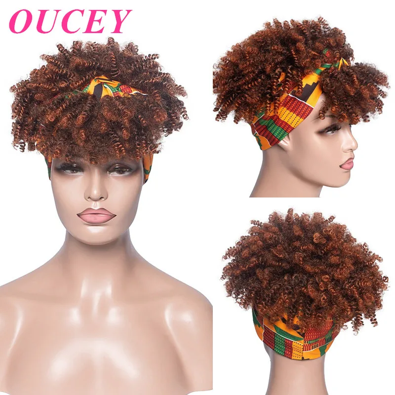 OUCEY Synthetic Hair Afro Kinky Curly Wig With Bangs Synthetic Wig Ombre Color Headband Wig Short Wigs for Black Women
OUCEY Synthetic Hair Afro Kinky Curly Wig With Bangs Synthetic Wig Ombre Color Headband Wig Short Wigs for Black Women