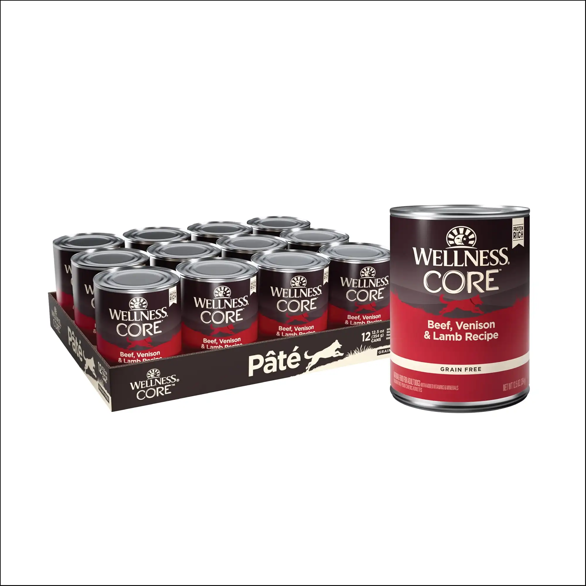 Wellness Core Natural Wet Grain Free Canned Dog Food, Beef, Venison & Lamb, 12.5-Ounce Can (Pack of 12)
Wellness Core Natural Wet Grain Free Canned Dog Food, Beef, Venison & Lamb, 12.5-Ounce Can (Pack of 12)