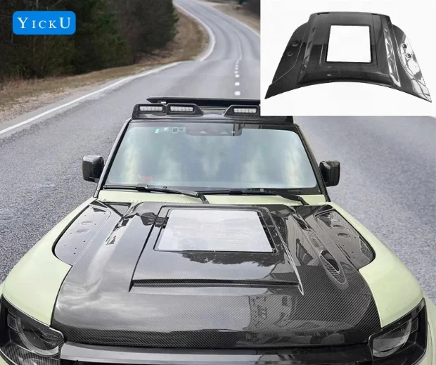 Custom made High Quality Body Kit Hood forLand Rover Defender 2020-2024 Upgrade to Dry Carbon Fiber Bonnet Engine Hood Hot Sales
Custom made High Quality Body Kit Hood forLand Rover Defender 2020-2024 Upgrade to Dry Carbon Fiber Bonnet Engine Hood Hot Sales