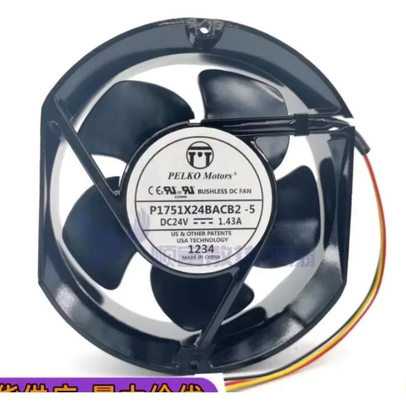 PELKO P1751X24BACB2-5 DC 24V 1.43A 172x150x50mm 3-Wire Server Cooling Fan
PELKO P1751X24BACB2-5 DC 24V 1.43A 172x150x50mm 3-Wire Server Cooling Fan