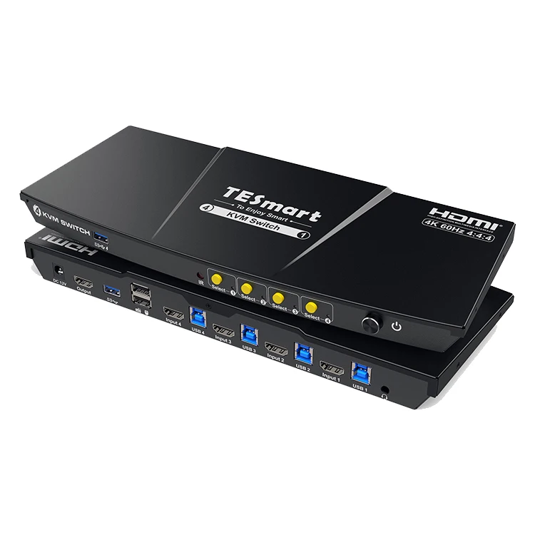 TESmart 4-портовый комплект KVM-переключателя H D 4K60 Гц с док-станцией USB 3.0 для 4 ПК 1
TESmart 4-портовый комплект KVM-переключателя H D 4K60 Гц с док-станцией USB 3.0 для 4 ПК 1