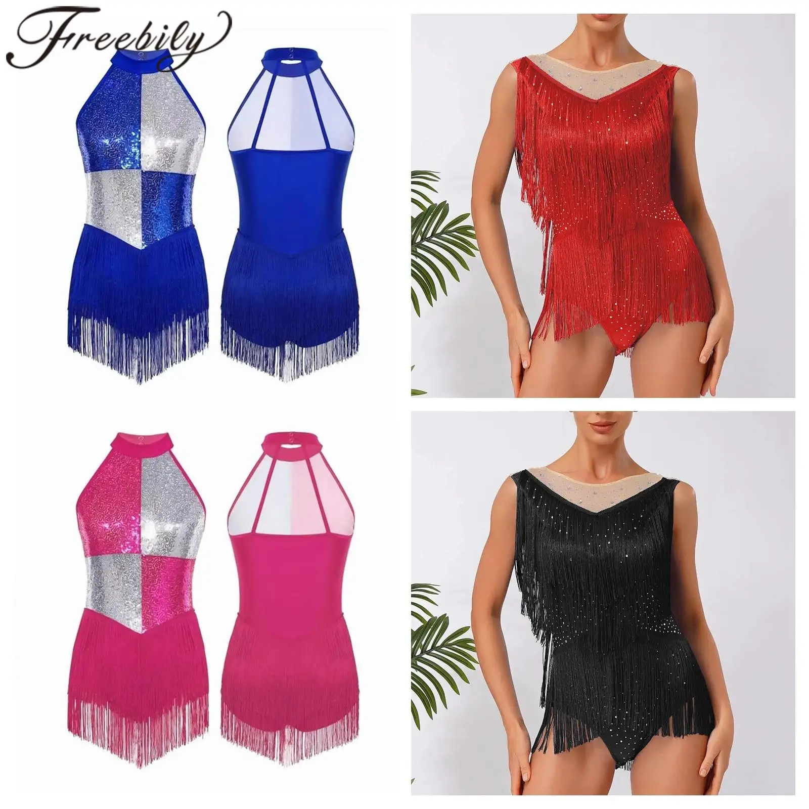 Women Tassels Samba Salsa Leotard Dress Latin Dance Costume Adults Jazz Dancewear Shiny Sequins Bodysuit Performance Clothes
Women Tassels Samba Salsa Leotard Dress Latin Dance Costume Adults Jazz Dancewear Shiny Sequins Bodysuit Performance Clothes