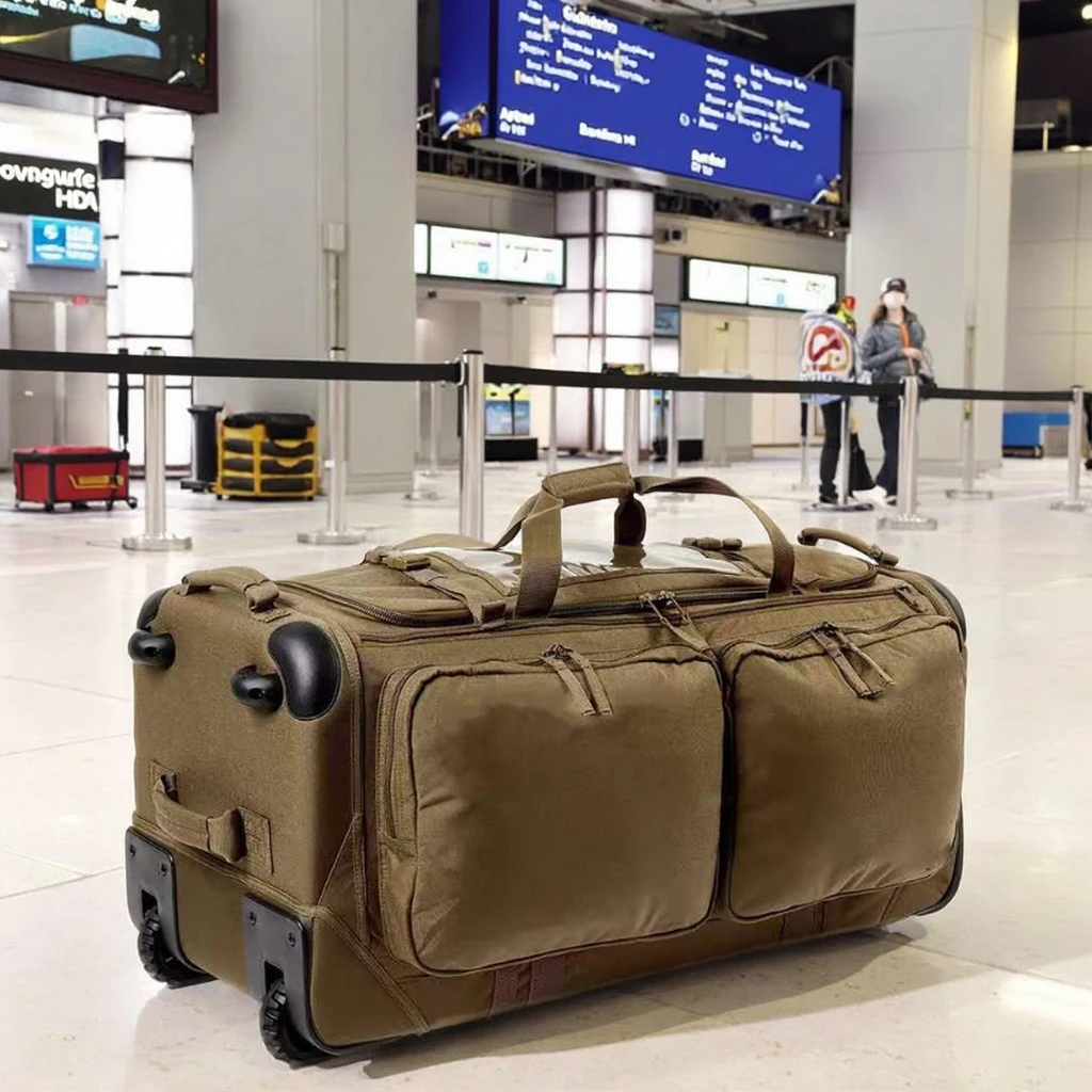 126L High Quality Geometric Vintage Customized Nylon Handbag Rolling Duffle Bag W/ Wheels Outdoor Training Travel Durable Large
126L High Quality Geometric Vintage Customized Nylon Handbag Rolling Duffle Bag W/ Wheels Outdoor Training Travel Durable Large