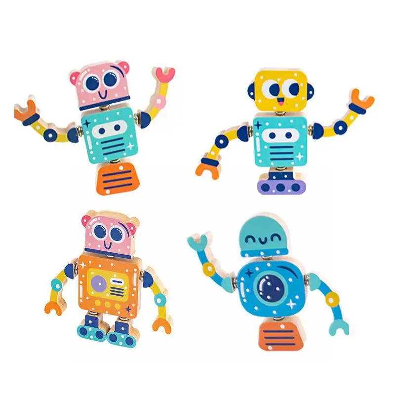 4 PCS Wood Robot Building Blocks Educational Blocks Robot Building Kit Creative Game Robot Building Set Stem Kit For Boys Girls
4 PCS Wood Robot Building Blocks Educational Blocks Robot Building Kit Creative Game Robot Building Set Stem Kit For Boys Girls