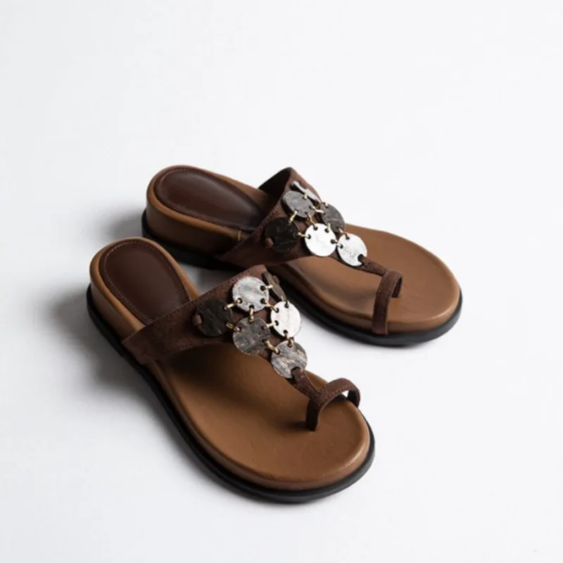 Retro Women's Shoes Summer New Round Head Flip Flops for Woman Fashionable Vacation Casual Shoes Designer Shoes Zapatos De Mujer
Retro Women's Shoes Summer New Round Head Flip Flops for Woman Fashionable Vacation Casual Shoes Designer Shoes Zapatos De Mujer