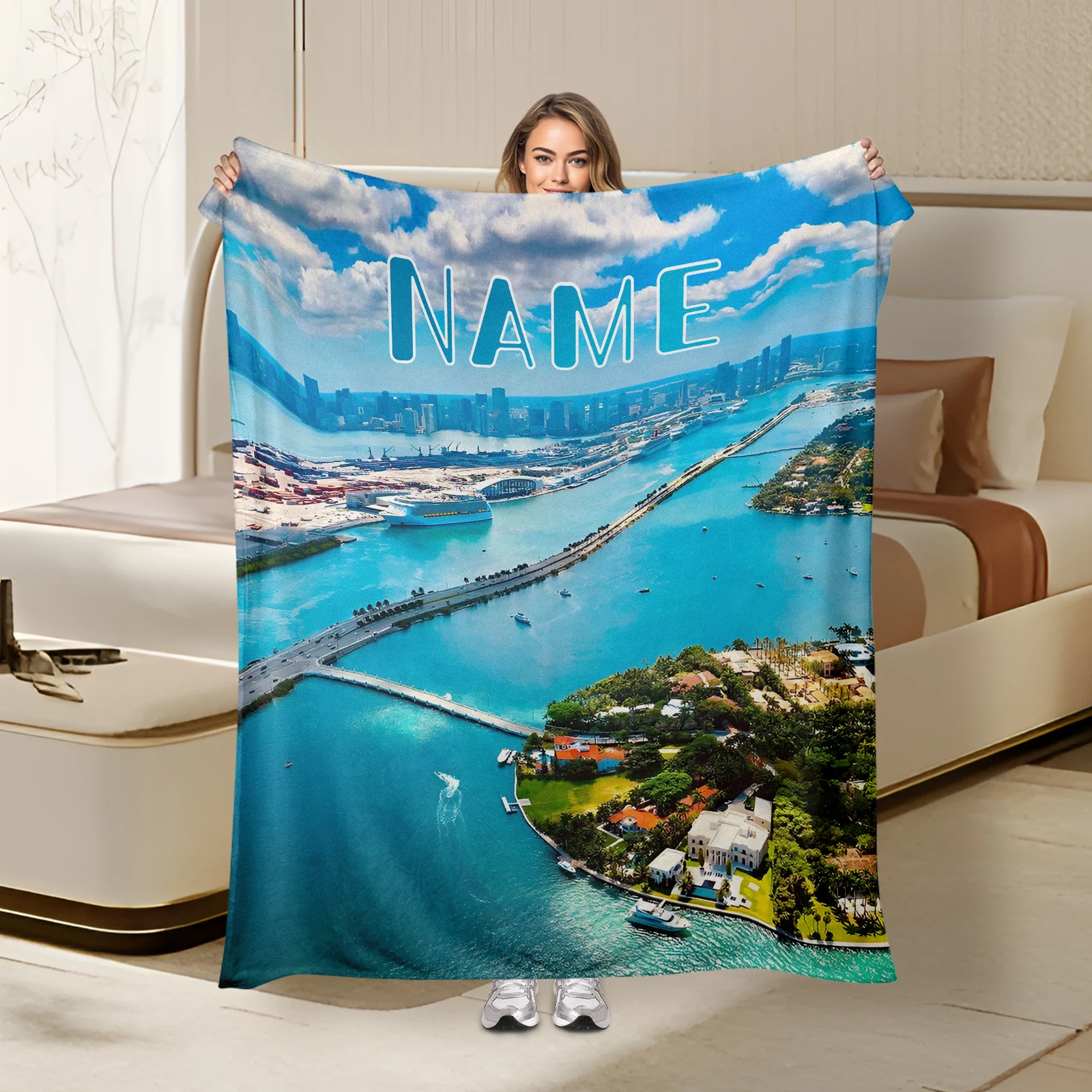 Customize Your Miami Landscape Flannel Blanket With A Special Name For Loved Ones
Customize Your Miami Landscape Flannel Blanket With A Special Name For Loved Ones