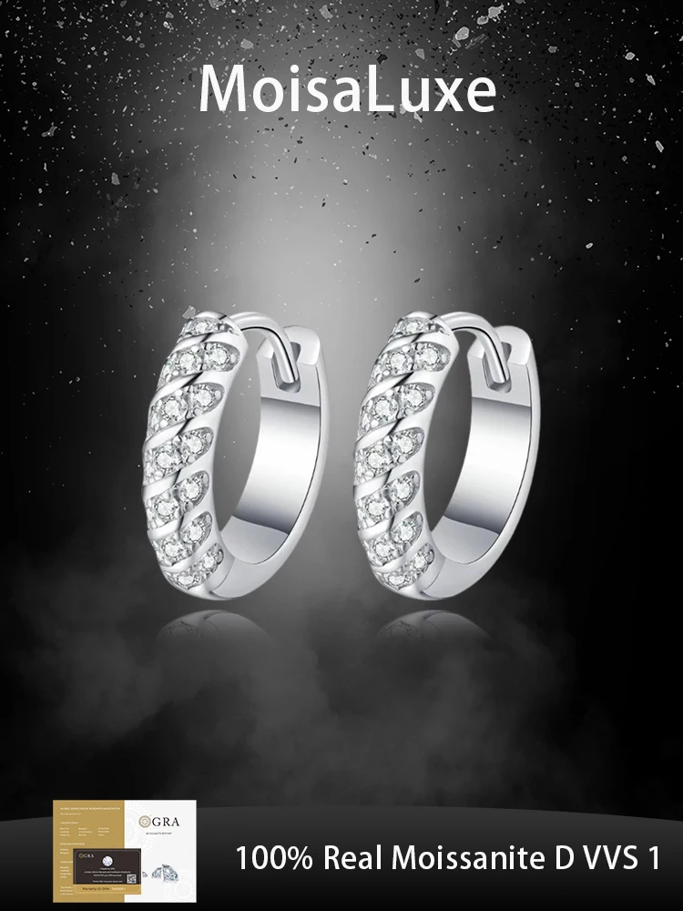 Официальный магазин MoisaLuxe GRA Moissanite Plata, ювелирные изделия из стерлингового серебра 925, серьги с пряжками для ушей, модные и простые серьги
Официальный магазин MoisaLuxe GRA Moissanite Plata, ювелирные изделия из стерлингового серебра 925, серьги с пряжками для ушей, модные и простые серьги