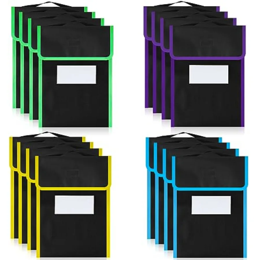 Pcs Large Book Pouch Nylon Fabric Book Bag with Stitched on Handle and Clear Name Tag Pocket Neon Color Trim Black Reading Bag
Pcs Large Book Pouch Nylon Fabric Book Bag with Stitched on Handle and Clear Name Tag Pocket Neon Color Trim Black Reading Bag